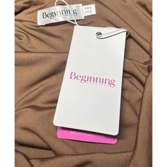 Beginning Boutique NWT Jacinta Brown Maxi Dress size 4 - Picture 12 of 16